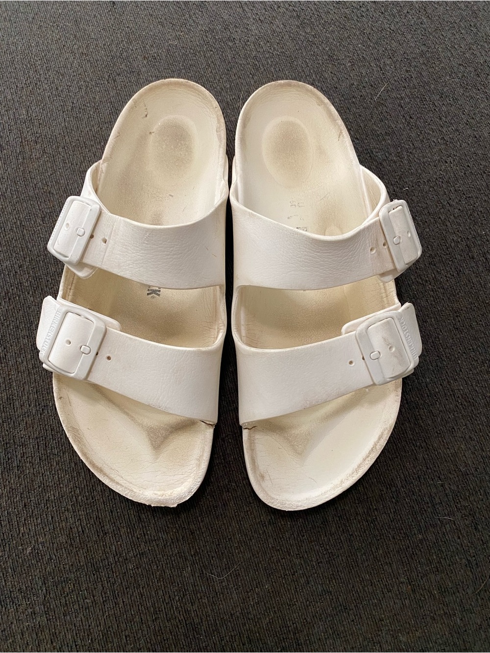 Birkenstock White Women's Two-Buckle EVA Slide Sandals